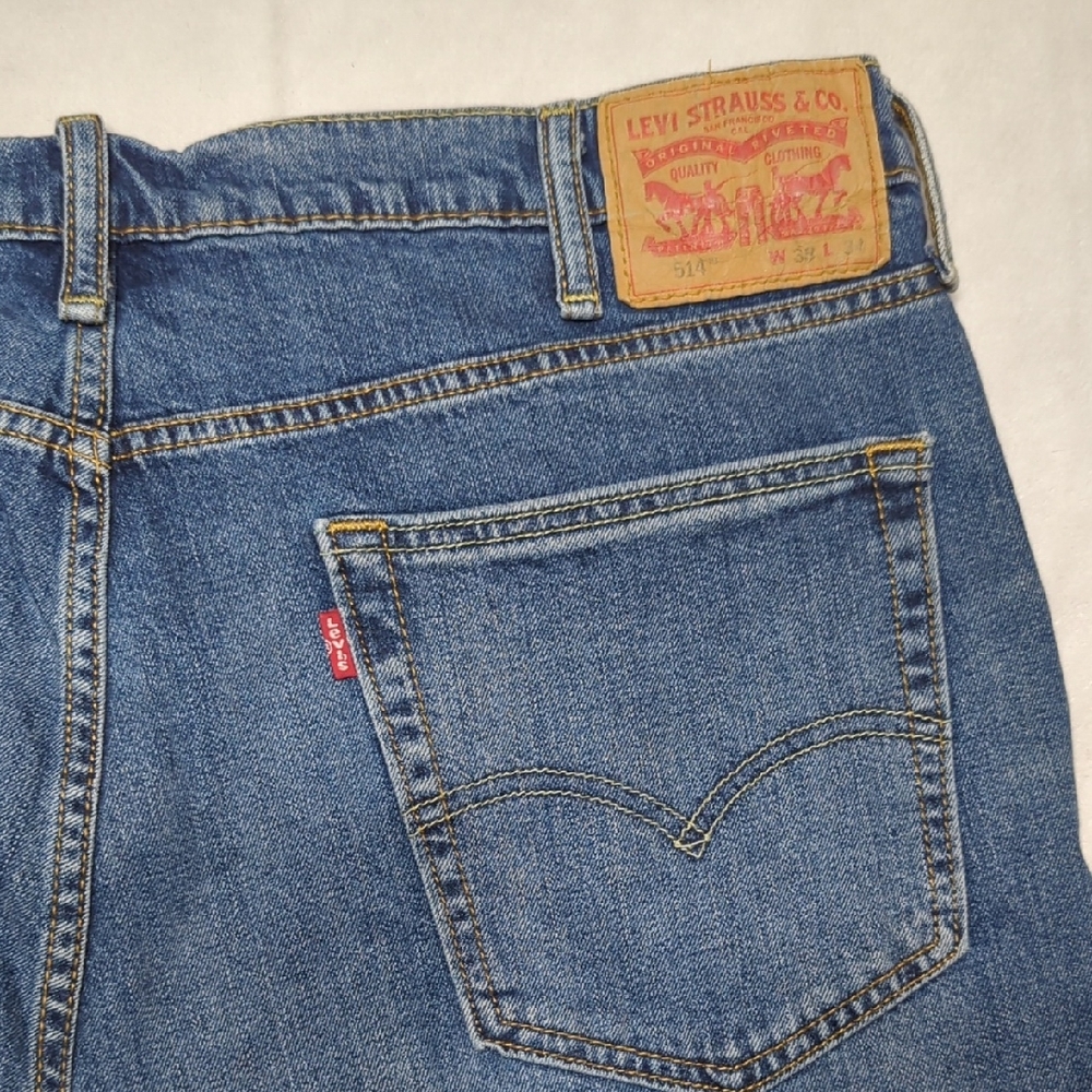 Levi's 514 Classic Straight‎ Leg Medium Blue Wash Mens Jeans Size 38